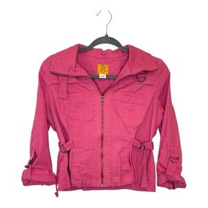 Ruby Rd Pink Utility Jacket Lightweight Zip Front Casual Spring Layer 8P